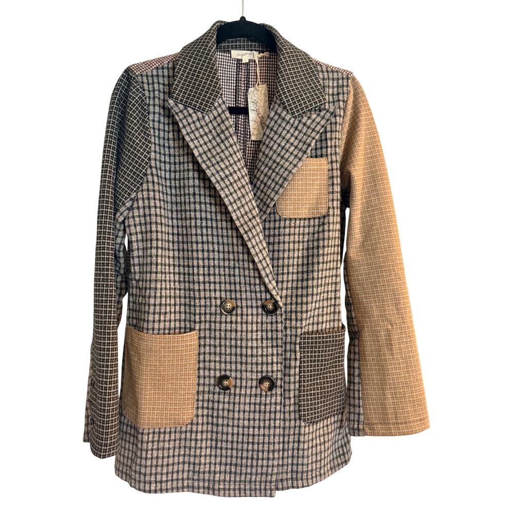 Mystree Patchwork coat Medium NWT